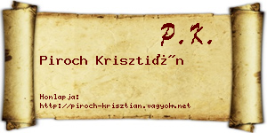Piroch Krisztián névjegykártya